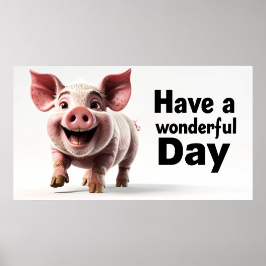 Prettige dag, blij varkentje, poster (Voorkant)
