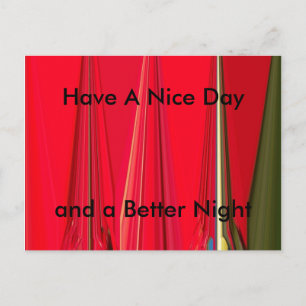 Prettige dag en betere nacht Laatste ansichtkaart Briefkaart