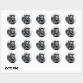 Prettige Dag Grappige Chimpansee Middelvinger Ronde Sticker (Vel)