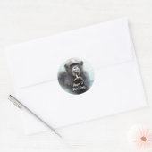 Prettige Dag Grappige Chimpansee Middelvinger Ronde Sticker (Envelop)