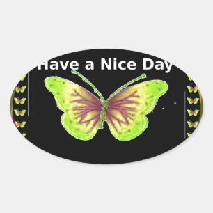 Prettige Dag: Mooie oneindigheid vlinders kunst  Ovale Sticker