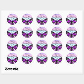 Prettige dag | Paarse vlinder Ronde Sticker (Vel)