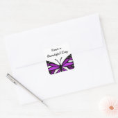 Prettige Dag | Paarse Vlinder Vierkante Sticker (Envelop)