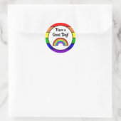 Prettige Dag | Regenboog  Ronde Sticker (Tas)