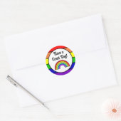 Prettige Dag | Regenboog  Ronde Sticker (Envelop)