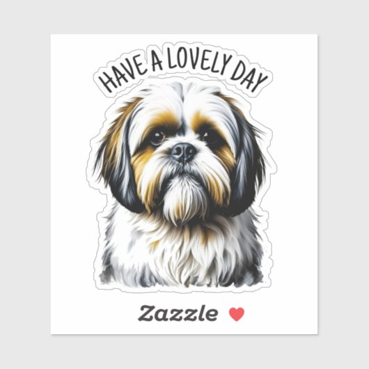Prettige dag | Schattige Shih Tzu Sticker (Vel)