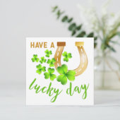 Prettige Dag // Shamrock St. Patrick's Dag Kaart (Staand voorkant)