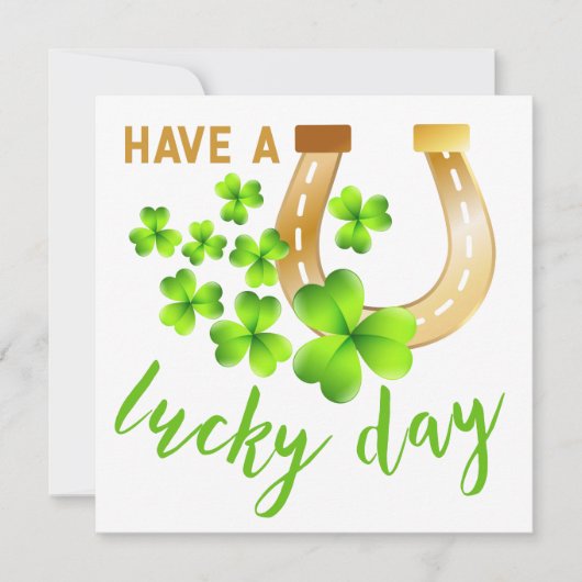 Prettige Dag // Shamrock St. Patrick's Dag Kaart (Voorkant)