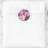 Prettige dag! stickers Paarse Tulp Bloemen (Tas)