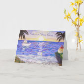 Prettige dag strand kaart (Gele Bloem)