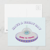 Prettige dag UFO Groeten Briefkaart (Voorkant / Achterkant)