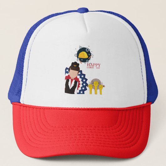 Prettige Dag van de Arbeid Trucker Pet (Voorkant)