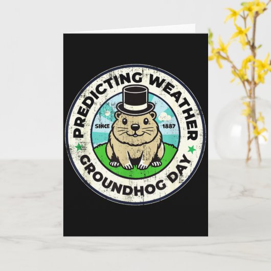 Prettige Dag van de marmot 2 februari Phils Weer V Kaart (Gele Bloem)