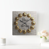 Prettige dag vierkante klok (Huis)