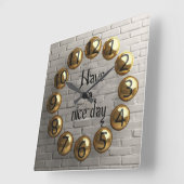 Prettige dag vierkante klok (Hoek)