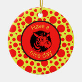 Prettige dag! Zebra Ornament (Voorkant)