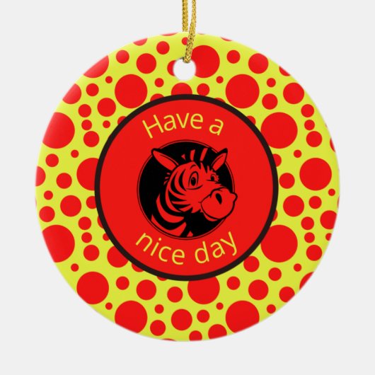 Prettige dag! Zebra Ornament (Voorkant)