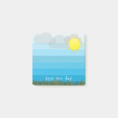 Prettige Dag Zon Wolken en Groen Gras Post-it® Notes (Voorkant)