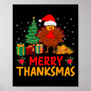 Prettige Dankmas Kerstmis Thanksgiving Kalkoen Ker Poster