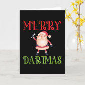 Prettige Dartmas - Prettig Kerstfeest Dart Kaart (Gele Bloem)