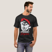 Prettige Dogma's Husky Hond Kerstmis T-shirt (Voorkant volledig)