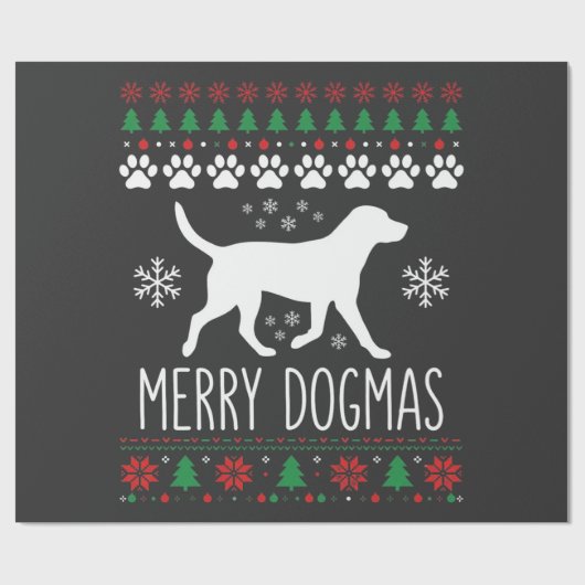 Prettige Dogma's Kersthond Vector Cadeaupapier (Vlak)