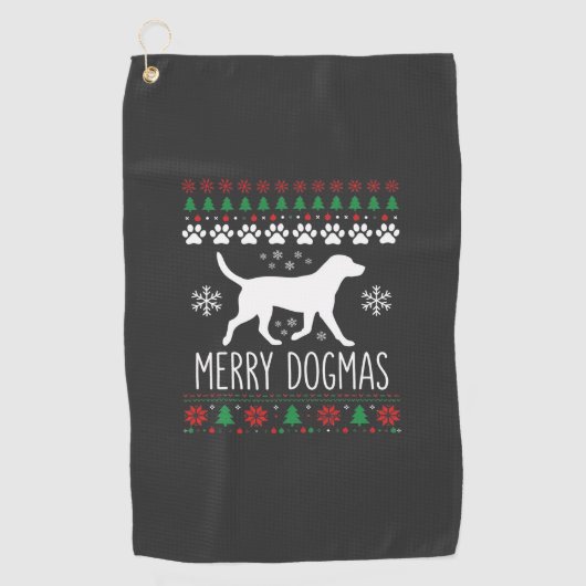 Prettige Dogma's Kersthond Vector Golfhanddoek (Voorkant)
