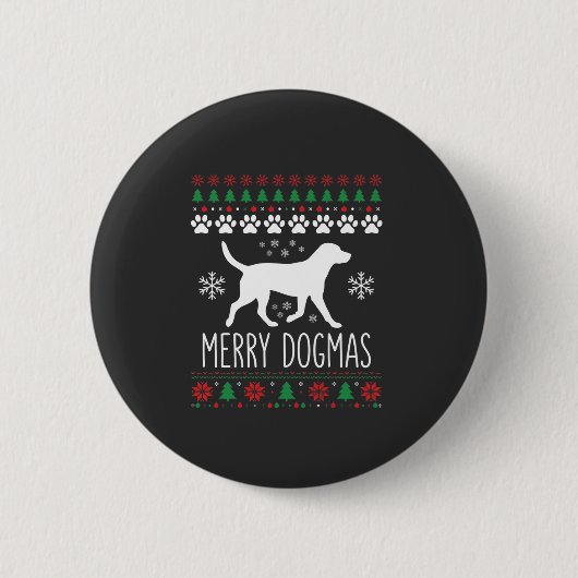Prettige Dogma's Kersthond Vector Ronde Button 5,7 Cm (Voorkant)