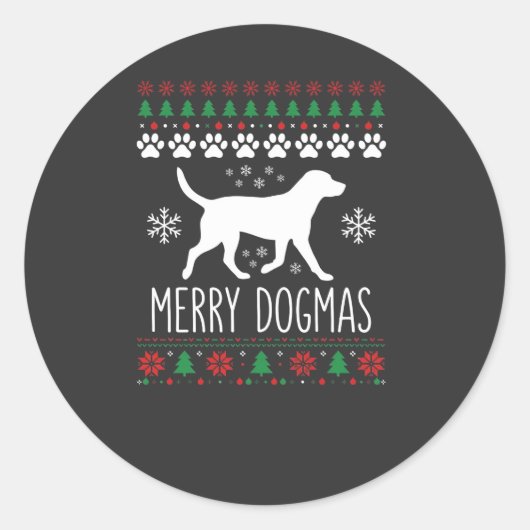 Prettige Dogma's Kersthond Vector Ronde Sticker (Voorkant)
