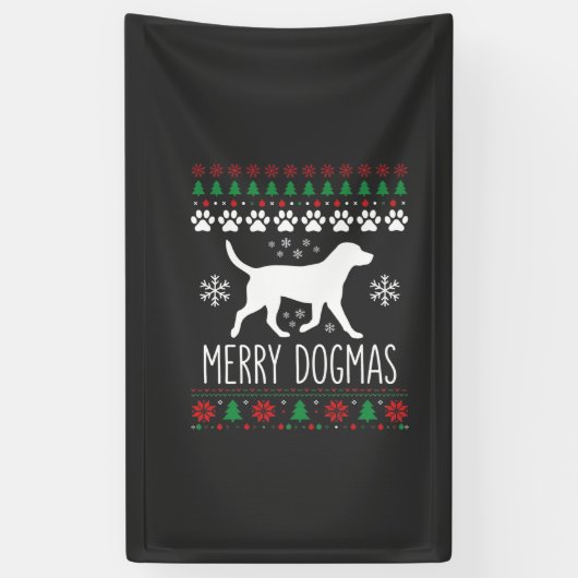 Prettige Dogma's Kersthond Vector Spandoek (Verticaal)