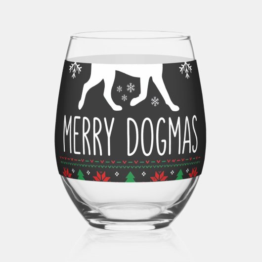 Prettige Dogma's Kersthond Vector Wijnglas Zonder Voet (Voorkant)