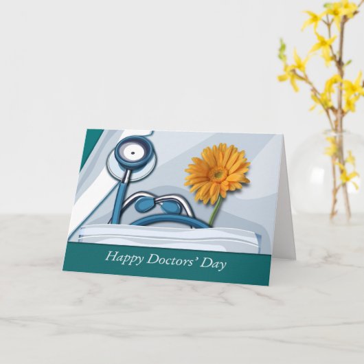 Prettige doktersdag. Doctor Appreciation Kaart (Gele Bloem)