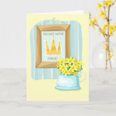 Prettige doktersdag. Lente Bloemen Kaart (Gele Bloem)