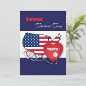 Prettige doktersdag. USA Patriottisch Custom Kaart (Staand voorkant)