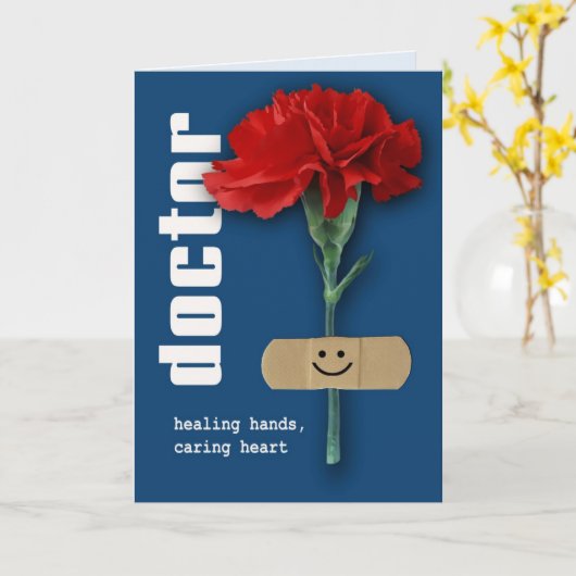 Prettige doktersdag.  Wenskaart Kaart (Gele Bloem)