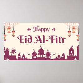 Prettige Eid Mubarak Eid-feest achtergrond poster