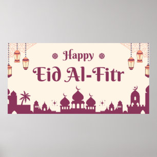 Prettige Eid Mubarak Eid-feest achtergrond poster