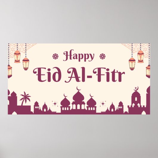 Prettige Eid Mubarak Eid-feest achtergrond poster (Voorkant)