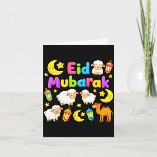 Prettige eid mubarak voor moslimkinderen eid al fi kaart