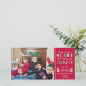 Prettige en helder feestdagen moderne foto kerstmi feestdagenkaart (Staand voorkant)