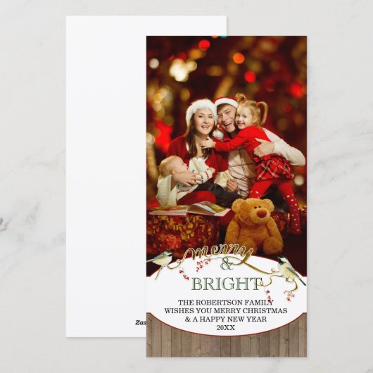 Prettige en helder feestdagen moderne foto Kerstmi Feestdagenkaart (Voorkant / Achterkant)