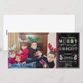 Prettige en helder feestelijke moderne fotokerstmi feestdagenkaart (Voorkant / Achterkant)