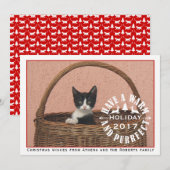 Prettige en perfecte kerst met rode huisdier Kerst Feestdagenkaart (Voorkant / Achterkant)