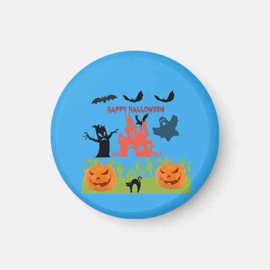 Prettige en spookachtige Halloween Magneet (Voorkant)