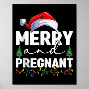 Prettige en zwangere kerst Zwangerschapsaankondigi Poster