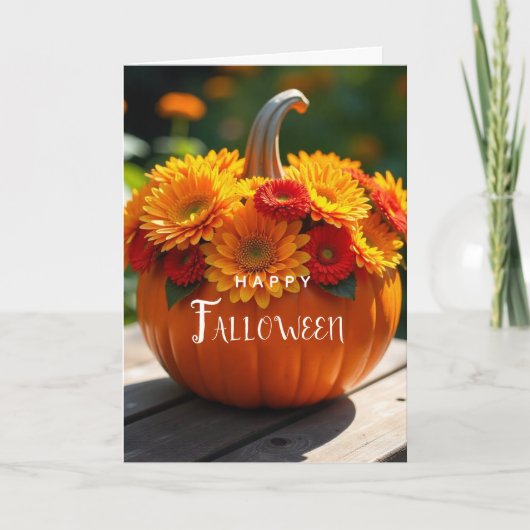 Prettige FALLOWEEN Blanco Binnen Waterverf Pompoen Kaart (Voorkant)