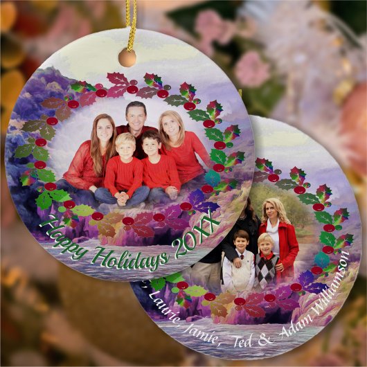 Prettige feestdagen 1620 keramisch ornament