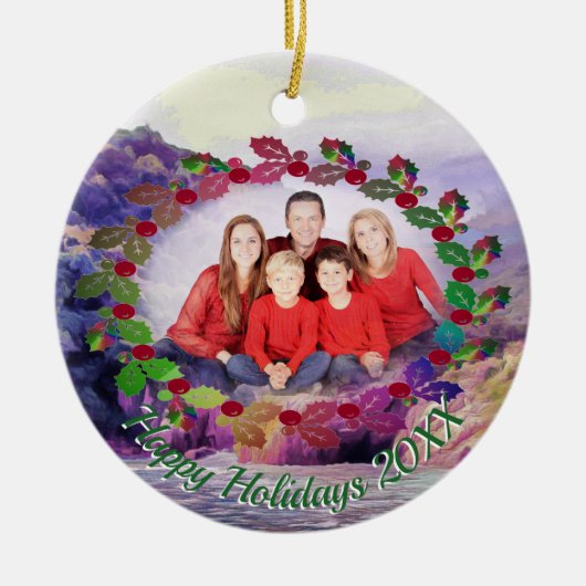 Prettige feestdagen 1620 keramisch ornament (Voorkant)