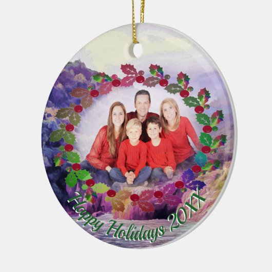 Prettige feestdagen 1620 keramisch ornament (Links)