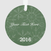 prettige feestdagen 1 Foto Green Snowflake / Tekst Ornament (achterkant)